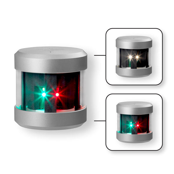 Tricolour LED light with anchor LED lights 2nm, silver
