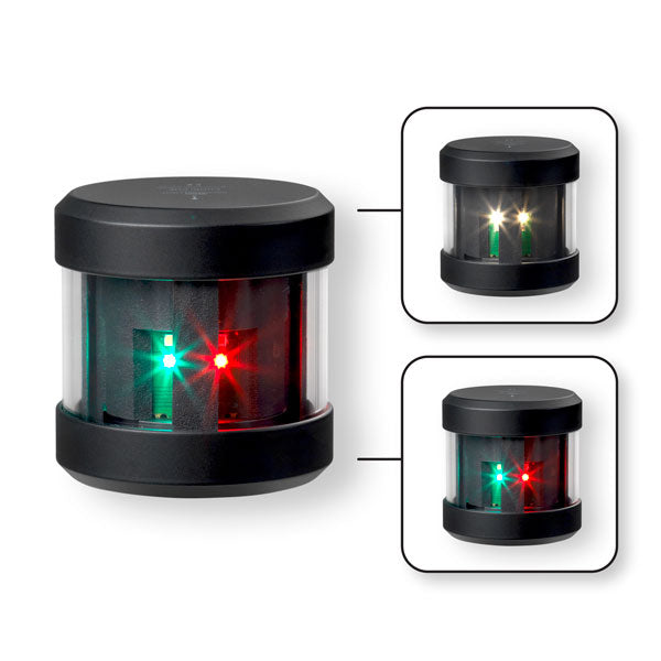 Tri-colour LED light with anchor LED lights 2nm, black